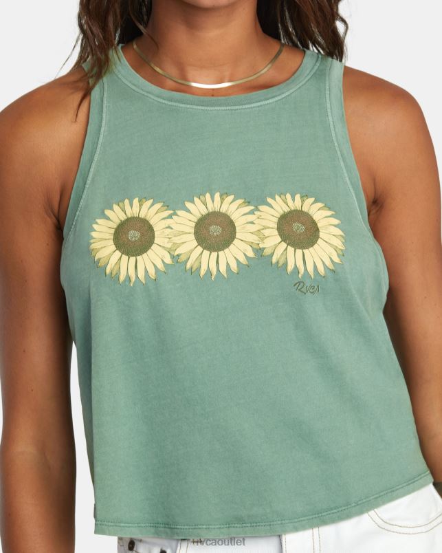 Clothing V84B1282 dark ivy RVCA Women Sunflower Tank Top