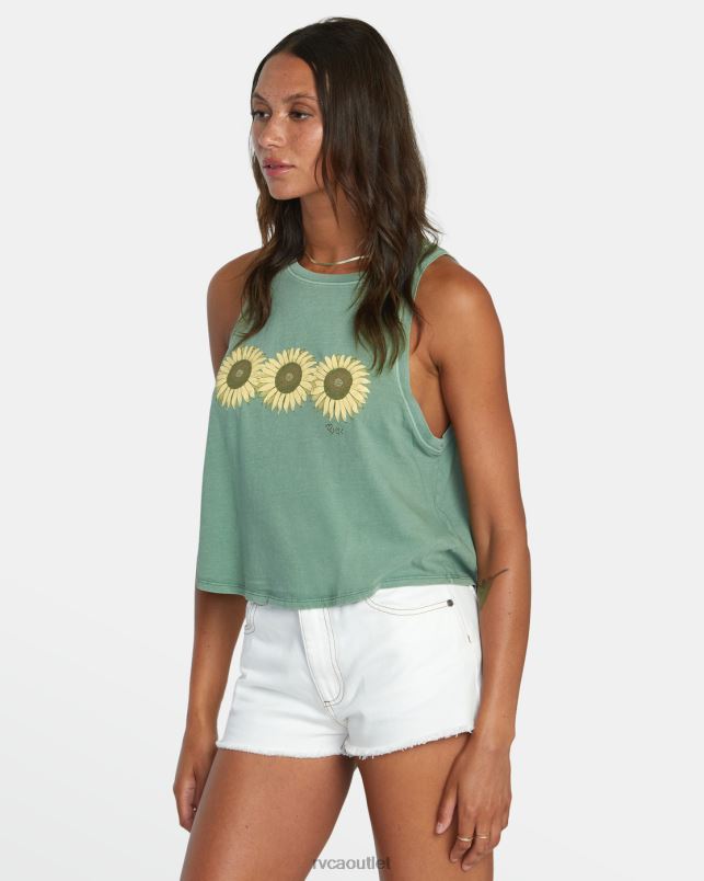 Clothing V84B1282 dark ivy RVCA Women Sunflower Tank Top