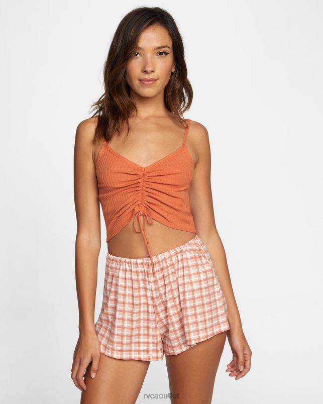 Clothing V84B1324 cocoa RVCA Women Won't Stop Tank Top