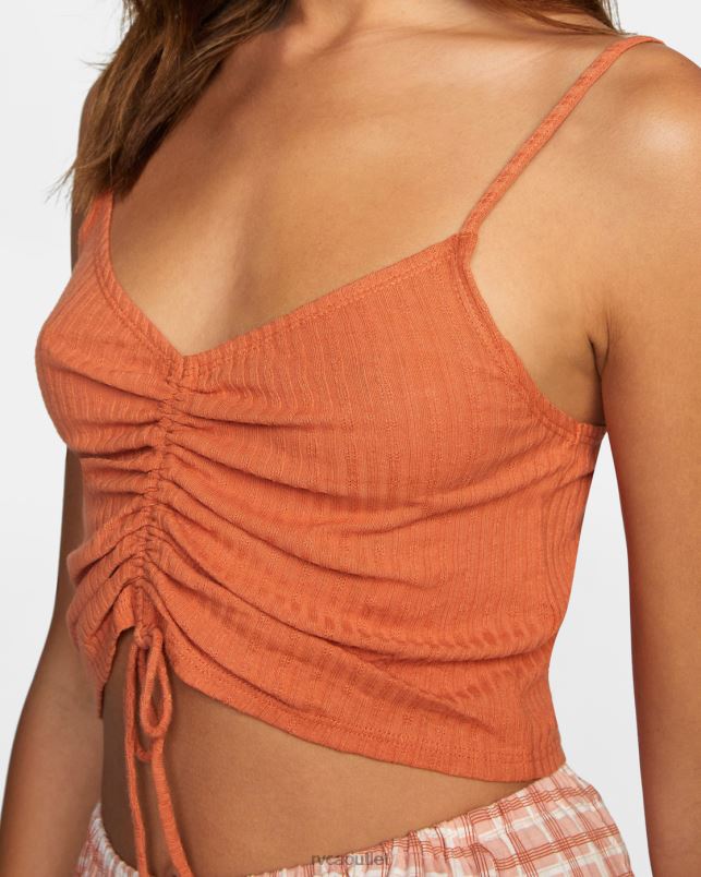 Clothing V84B1324 cocoa RVCA Women Won't Stop Tank Top