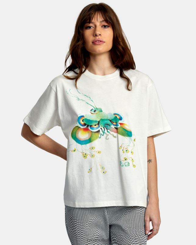 Clothing V84B1336 vintage white RVCA Women Fly Guy Anyday T-Shirt