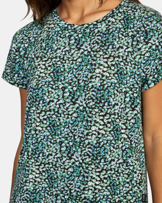 Clothing V84B1338 palm RVCA Women Recess 3 Crewneck Tee