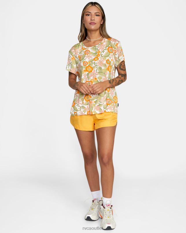 Clothing V84B1339 marigold RVCA Women Recess 3 Crewneck Tee