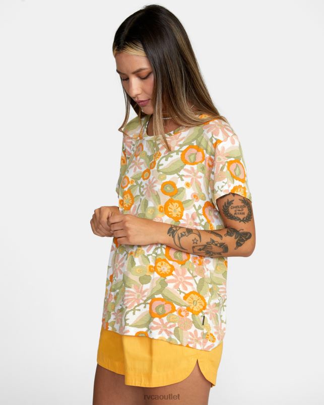 Clothing V84B1339 marigold RVCA Women Recess 3 Crewneck Tee