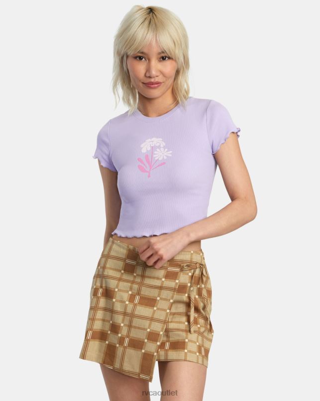 Clothing V84B1359 lavender RVCA Women Bloomed Classmate T-Shirt
