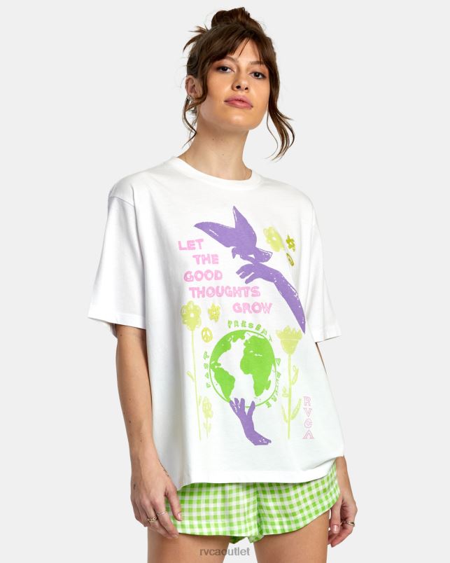 Clothing V84B1360 white RVCA Women Good Grow Anyday T-Shirt