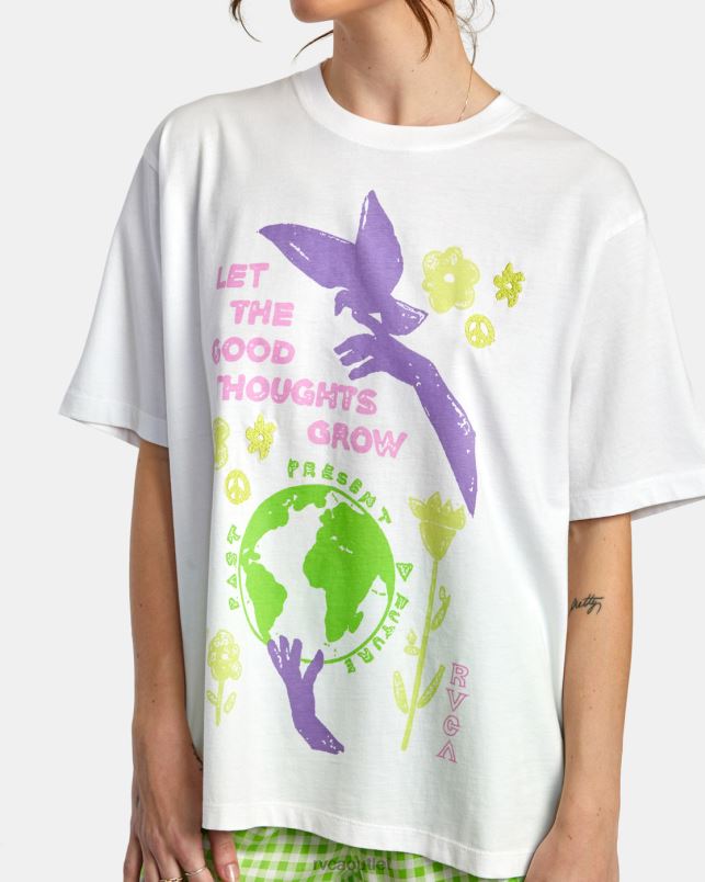 Clothing V84B1360 white RVCA Women Good Grow Anyday T-Shirt