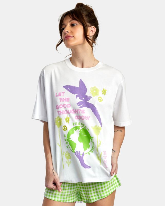 Clothing V84B1360 white RVCA Women Good Grow Anyday T-Shirt