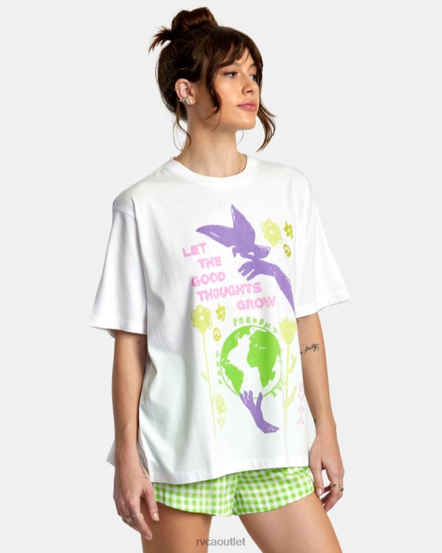 Clothing V84B1360 white RVCA Women Good Grow Anyday T-Shirt