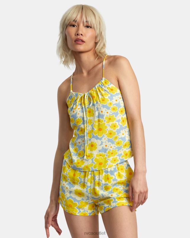 Clothing V84B1390 dusty blue RVCA Women Lily Sleeveless Top