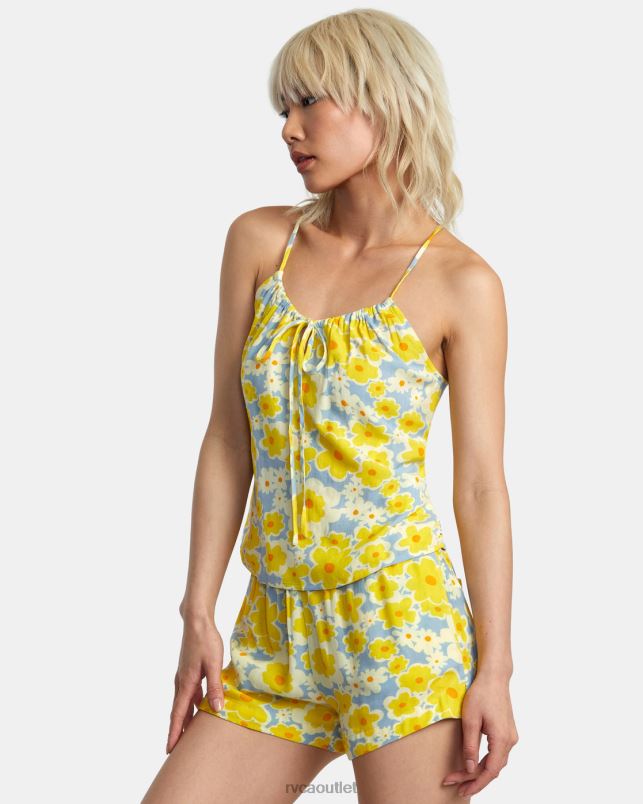 Clothing V84B1390 dusty blue RVCA Women Lily Sleeveless Top