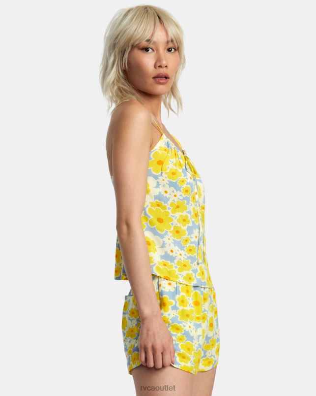 Clothing V84B1390 dusty blue RVCA Women Lily Sleeveless Top