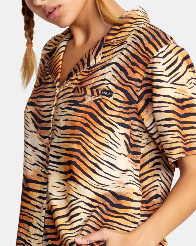 Clothing V84B1477 multi RVCA Women Wavy Button-Down Top