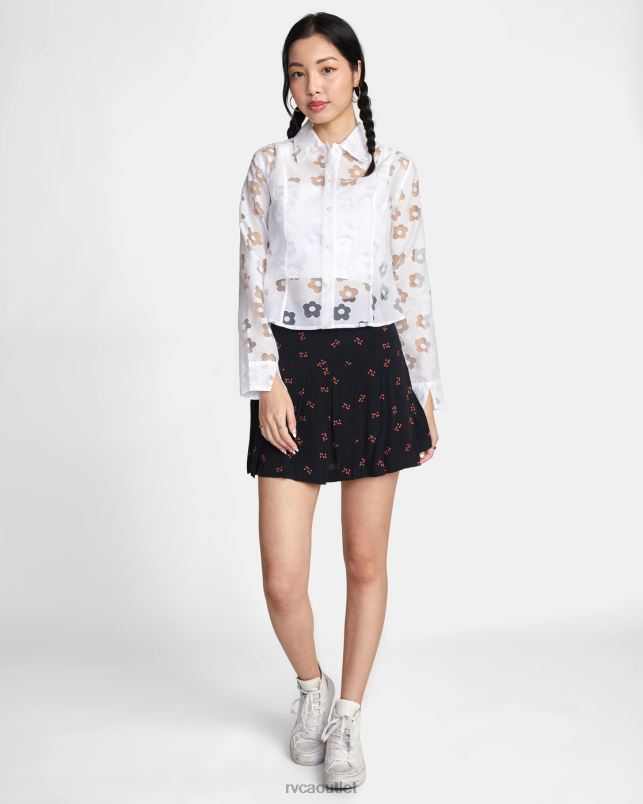 Clothing V84B1494 whisper white RVCA Women Jagger Long Sleeve Blouse