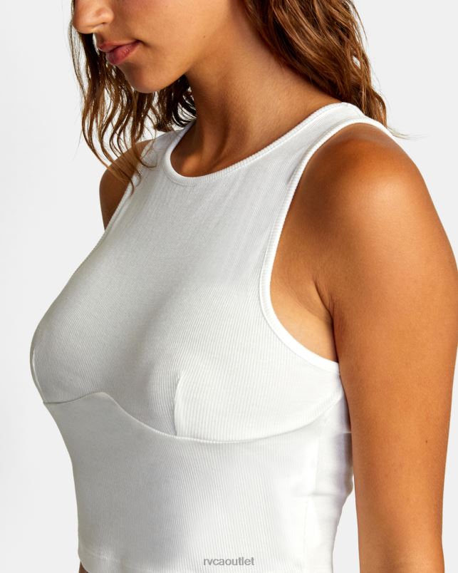 Clothing V84B1499 whisper white RVCA Women Test Drive Cropped Tank Top