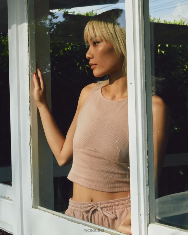 Clothing V84B1510 dusty rose RVCA Women Test Drive Cropped Tank Top