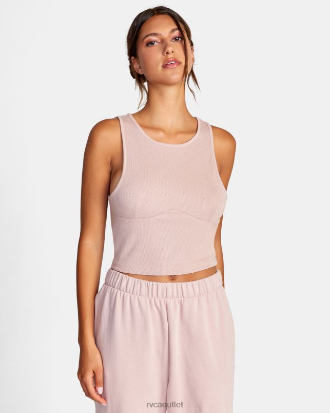 Clothing V84B1510 dusty rose RVCA Women Test Drive Cropped Tank Top