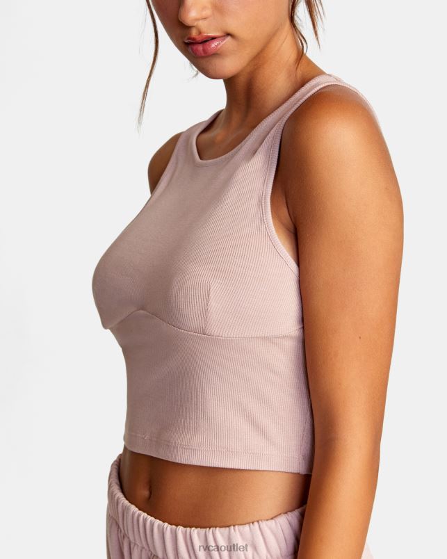 Clothing V84B1510 dusty rose RVCA Women Test Drive Cropped Tank Top