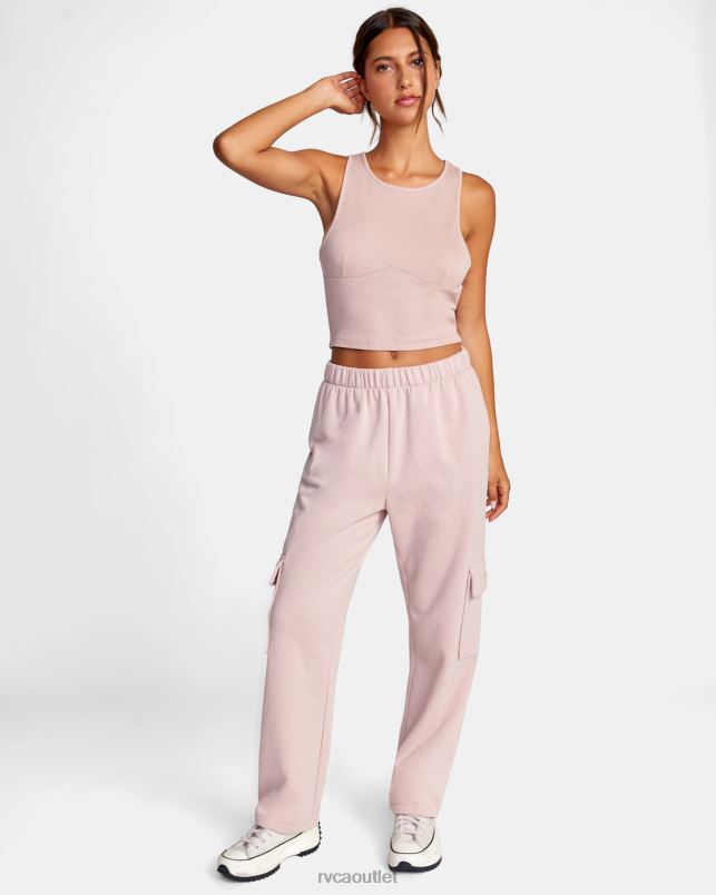 Clothing V84B1510 dusty rose RVCA Women Test Drive Cropped Tank Top