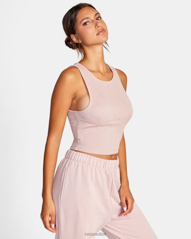 Clothing V84B1510 dusty rose RVCA Women Test Drive Cropped Tank Top