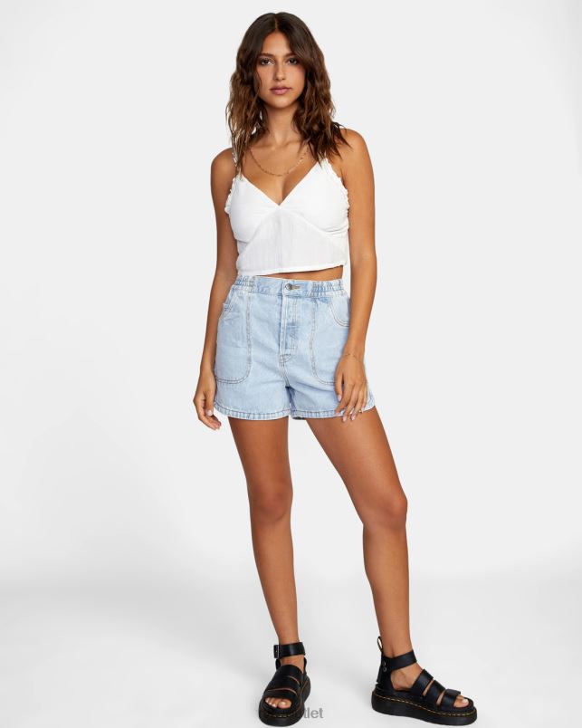 Clothing V84B1531 cloud RVCA Women Sweetheart Cropped Tank Top