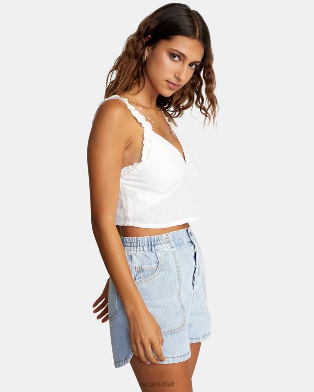 Clothing V84B1531 cloud RVCA Women Sweetheart Cropped Tank Top