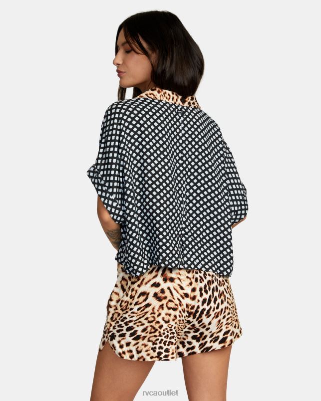 Clothing V84B1554 multi RVCA Women Speakeasy Button Down Top