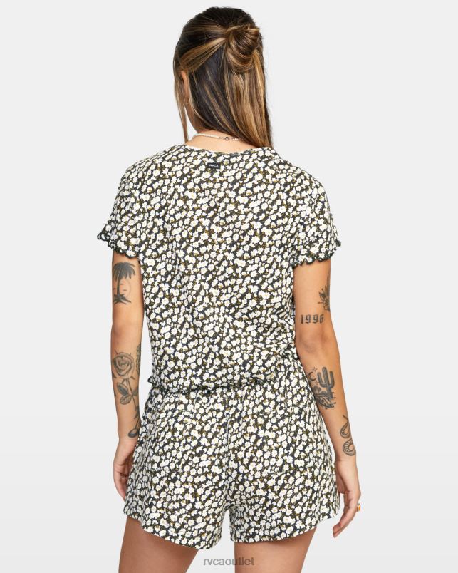 Clothing V84B1625 black RVCA Women In Your Dreams Pointelle Knit Top