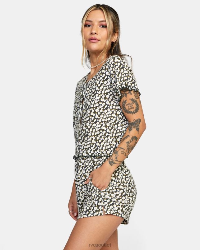 Clothing V84B1625 black RVCA Women In Your Dreams Pointelle Knit Top