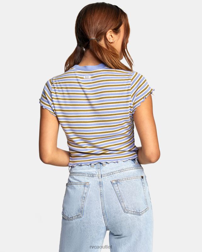 Clothing V84B1672 grey purple RVCA Women Classmate Crop Tee