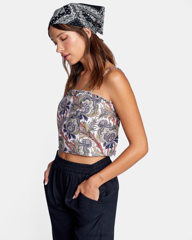 Clothing V84B1681 cloud RVCA Women Side Note Cami Top