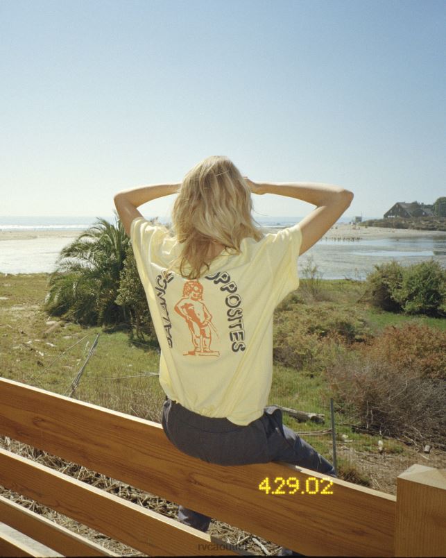 Clothing V84B1716 lemon meringue RVCA Women Cherub Graphic Tee