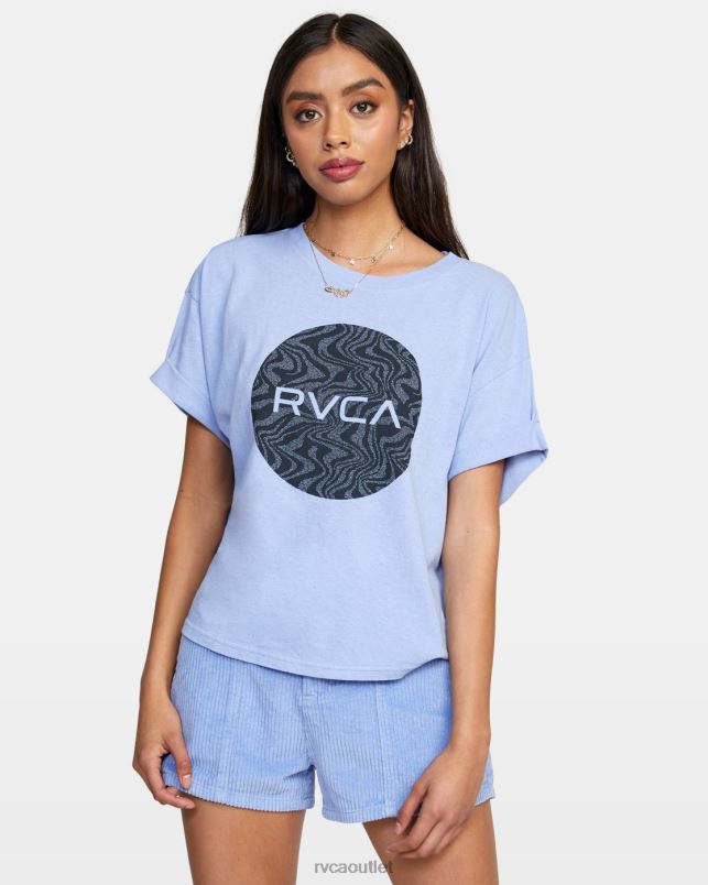 Clothing V84B1724 grey purple RVCA Women Strata Crop Tee