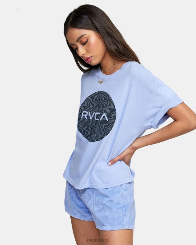 Clothing V84B1724 grey purple RVCA Women Strata Crop Tee