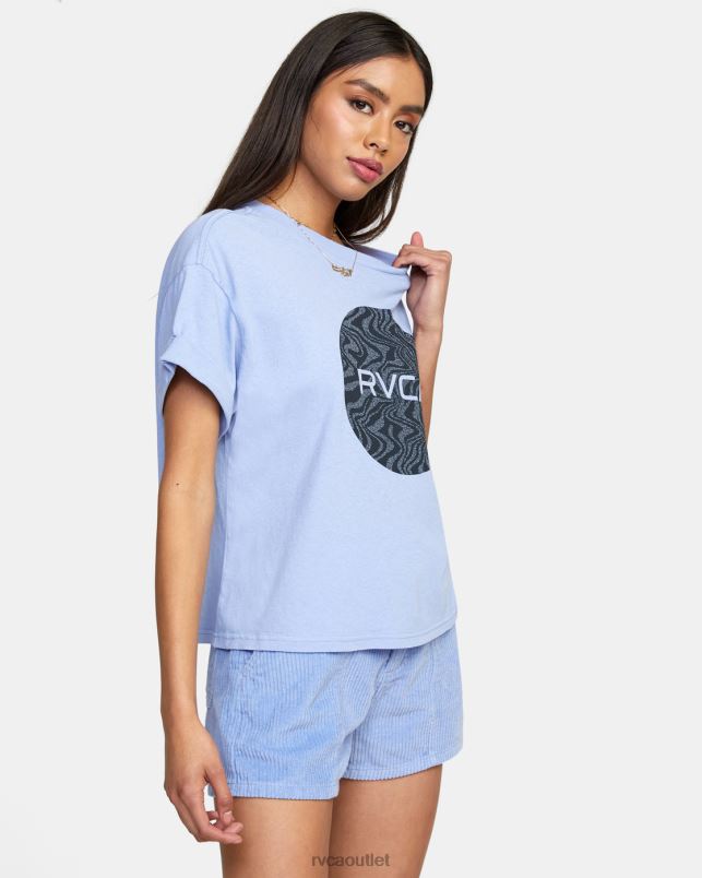 Clothing V84B1724 grey purple RVCA Women Strata Crop Tee