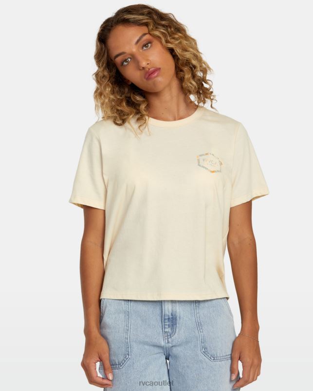 Clothing V84B172 cream RVCA Women Hawaii Hex Tee