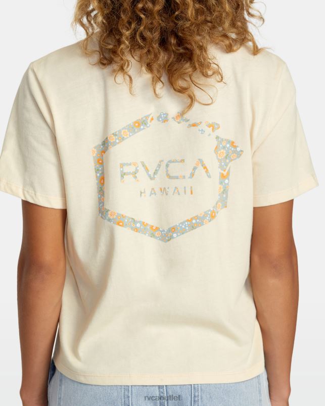 Clothing V84B172 cream RVCA Women Hawaii Hex Tee