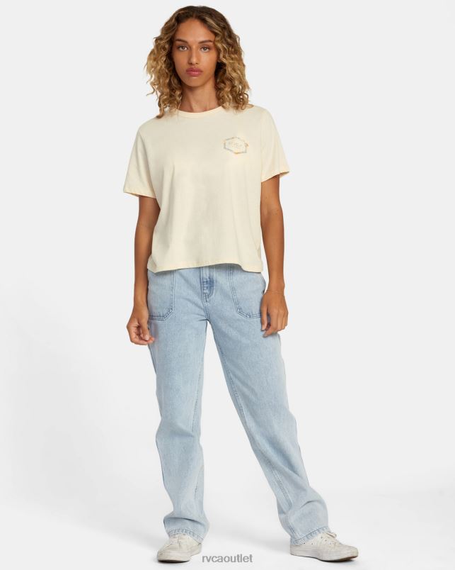 Clothing V84B172 cream RVCA Women Hawaii Hex Tee