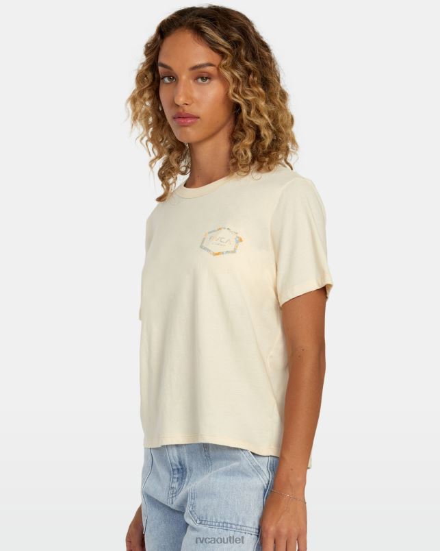 Clothing V84B172 cream RVCA Women Hawaii Hex Tee