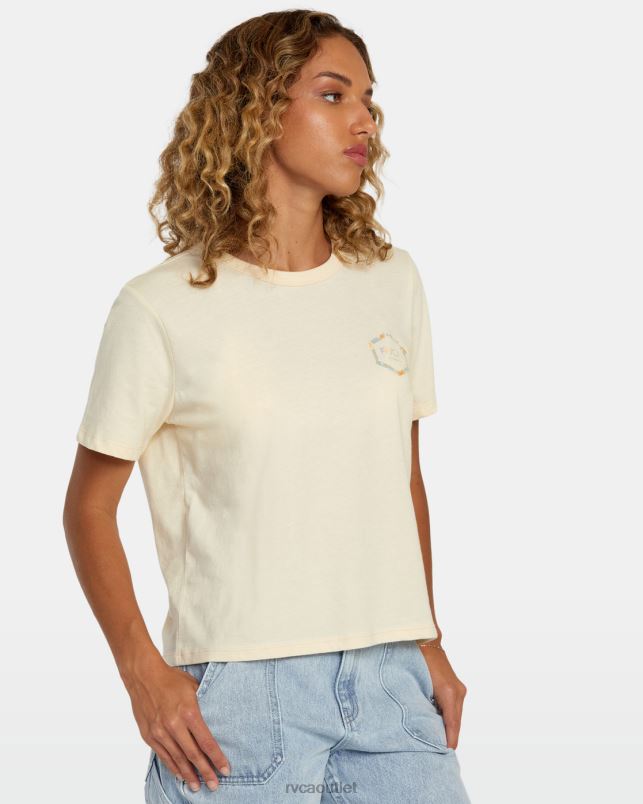 Clothing V84B172 cream RVCA Women Hawaii Hex Tee