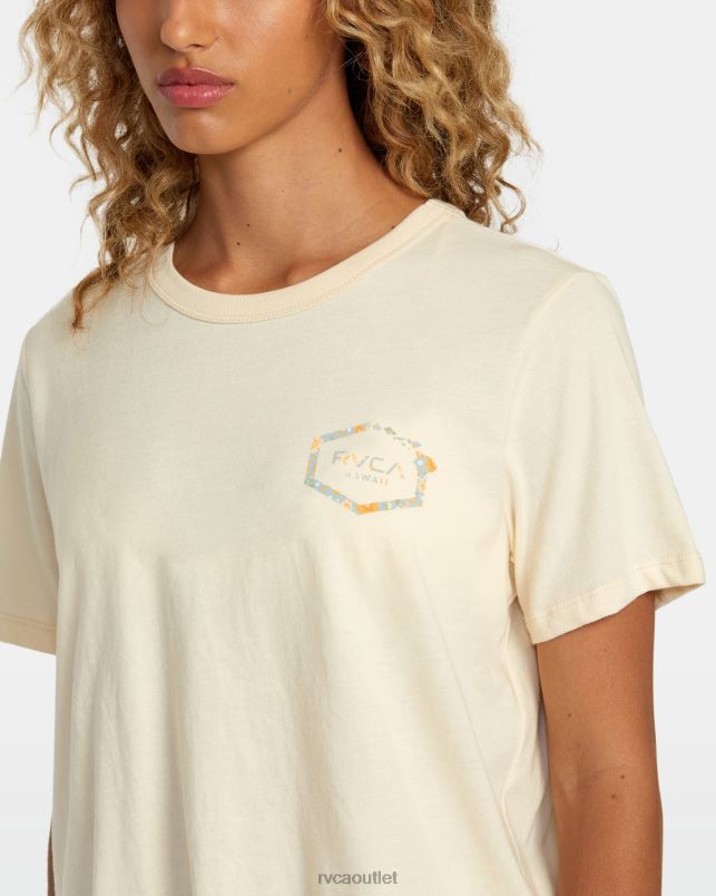 Clothing V84B172 cream RVCA Women Hawaii Hex Tee