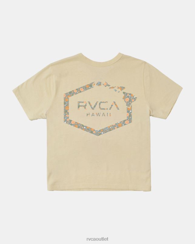 Clothing V84B172 cream RVCA Women Hawaii Hex Tee