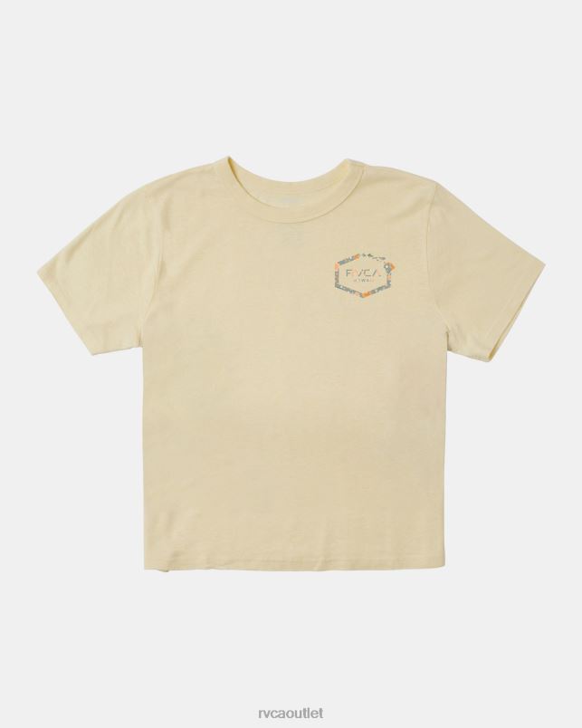 Clothing V84B172 cream RVCA Women Hawaii Hex Tee