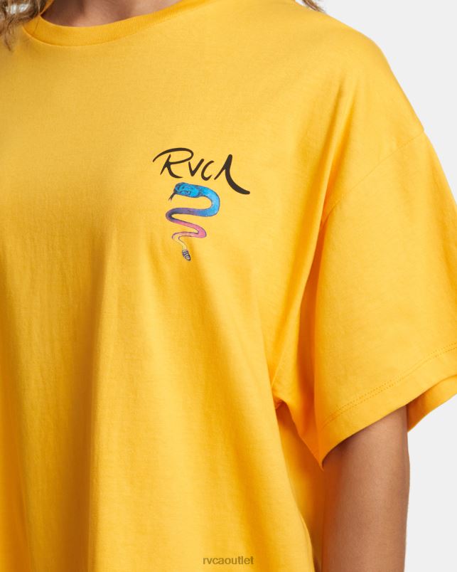 Clothing V84B229 marigold RVCA Women Rose Machado Snake Tee
