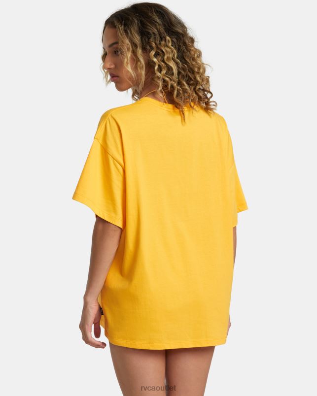 Clothing V84B229 marigold RVCA Women Rose Machado Snake Tee
