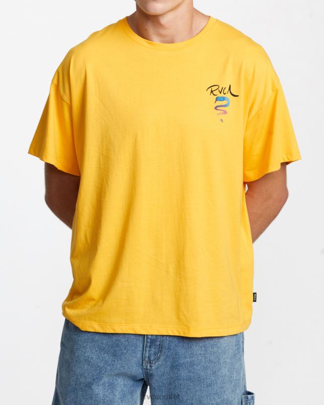 Clothing V84B229 marigold RVCA Women Rose Machado Snake Tee