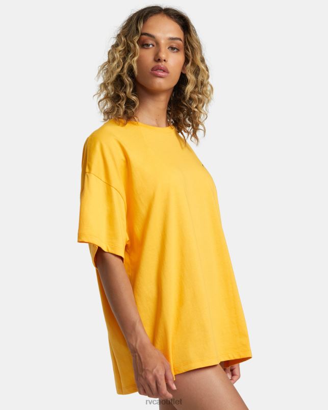 Clothing V84B229 marigold RVCA Women Rose Machado Snake Tee