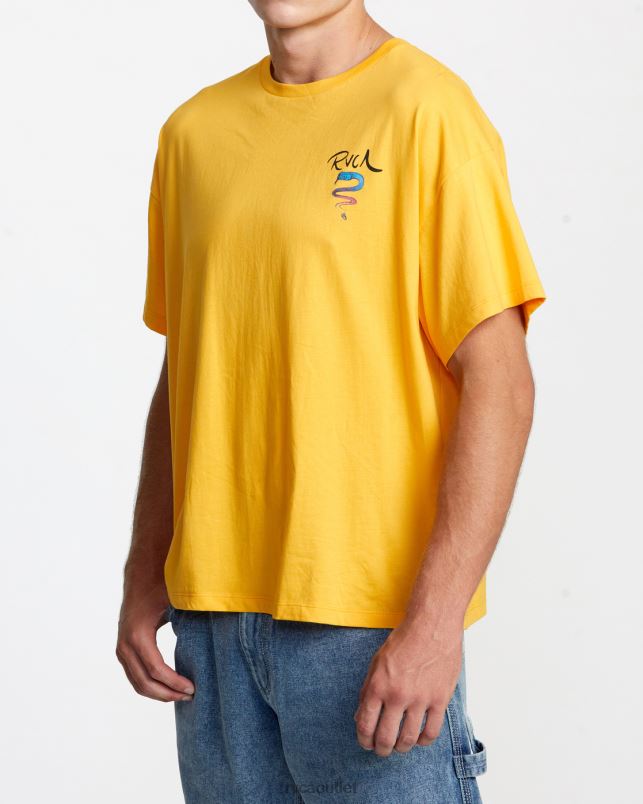 Clothing V84B229 marigold RVCA Women Rose Machado Snake Tee