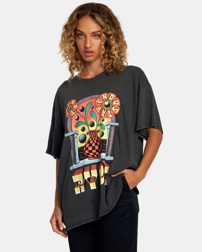 Clothing V84B234 black RVCA Women Martin Ander Potal Tee