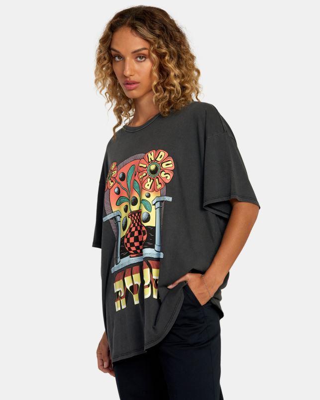 Clothing V84B234 black RVCA Women Martin Ander Potal Tee